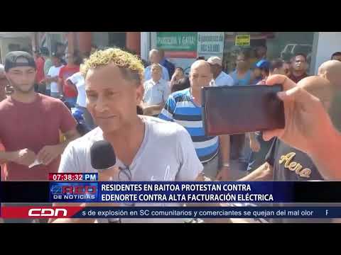 Residentes en Baitoa protestan contra Edenorte contra alta facturación eléctrica