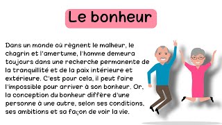 تعلم كلمات جديدة  بالفرنسية من خلال موضوع حول السعادة | Le bonheur et ses  conceptions chez les gens