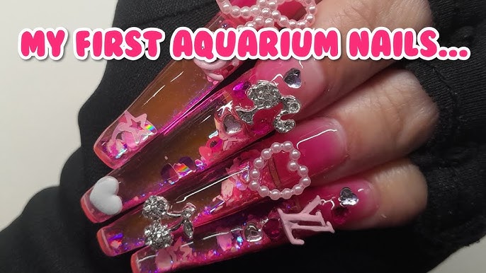 PINK LV DESIGNER HELLO KITTY KAWAII NAILS I ACRYLIC NAILS TUTORIAL 