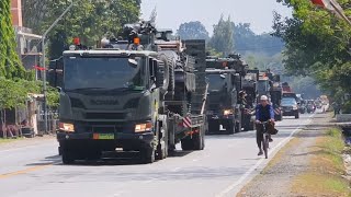 Gokilll Kompilasi Konvoi Truk Trailer TNI SCANIA Muatan Tank, Kompilasi Truk Kontainer Panjang