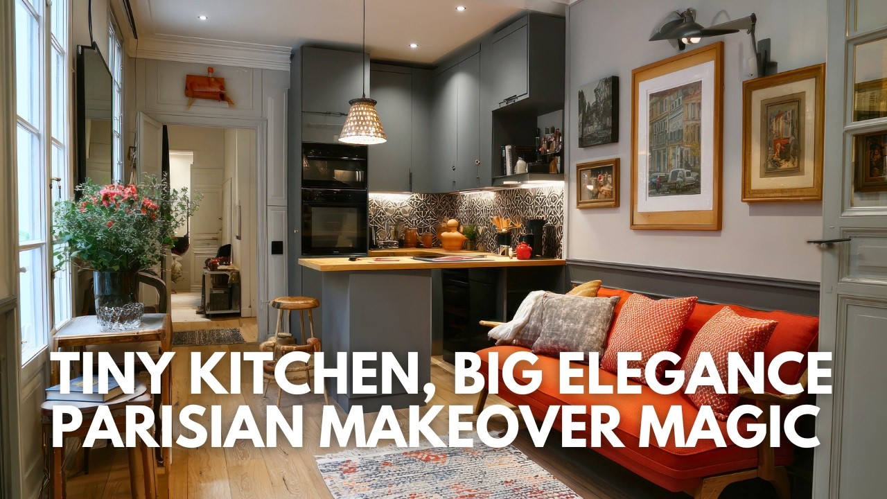 Преображение крошечной парижской кухни | Элегантное преображение небольшого пространства