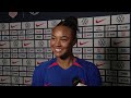 USWNT Forward JAEDYN SHAW speaks after tying against Colombia