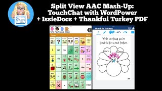 Split View AAC Mash-Up: TouchChat with WordPower + IssieDocs + Thankful Turkey PDF screenshot 2