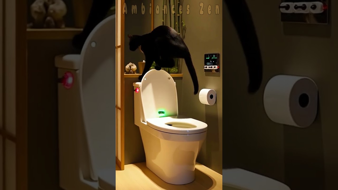 Любопытный кот в туалете 🚽🐱  Юмористическая релаксация 