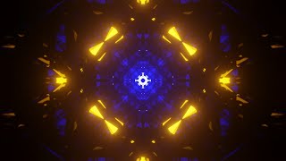 Flashing Gold Blue Fractal Tunnel Loop 4K Strobe Party Effect | No Sound