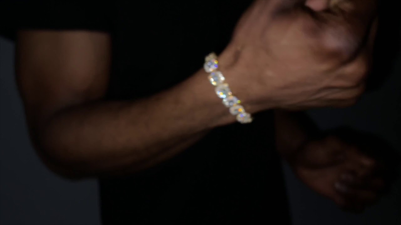 Clustered Tennis Bracelet 18k Gold by 6 ICE