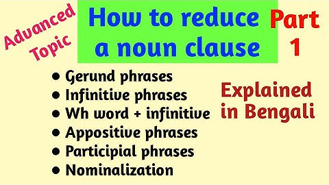 Reduced Noun Clauses | Transformation of Sentences | Noun Clause | English Grammar