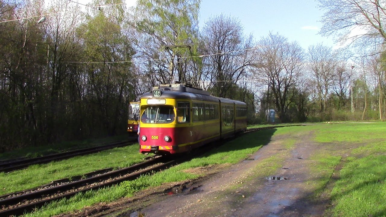 Trams in Łódź Route 46 Ozorków ⇒ Stoki Düwag GT8N