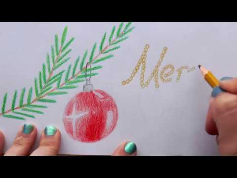 Tannenast Auf Weihnachtskarte Zeichnen How To Draw Christmas Tree Card Risuem Novogodnyuyu Elku Youtube