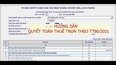 Cách điền tờ khai quyết toán thuế tndn năm 2024