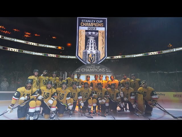 Golden Knights raise Stanley Cup championship banner before season