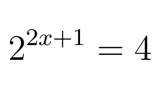 Solve the Exponential Equation 2^(2x + 1) = 4