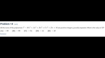 2021 AMC 10A Problem #14 Video Solution( Vieta
