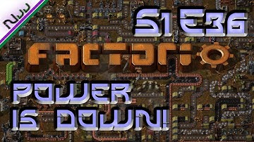 Factorio Tutorial / Lets Play - S1 E36 - How to Have a Coal Shortage! POWER is DOWN!