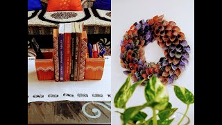 रद्दी गत्ते से बनाए उपयोगी सामान // Upcycle Project // Trash to Treasure // DIY Wreath and Bookends