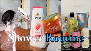 MY MORNING SHOWER ROUTINE | Fruity Floral Scents   My New Favorite Body Scrub & Wash