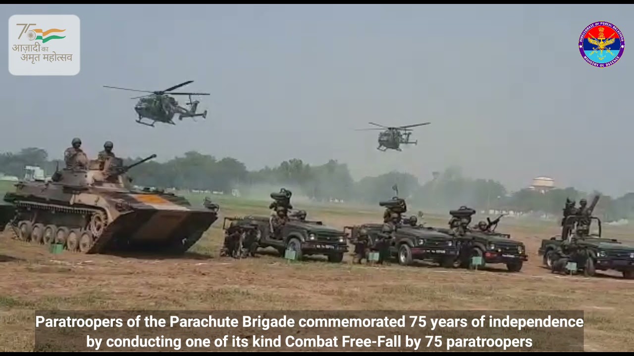 75 years of Independence Commemoration by Paratroopers of Shatrujeet Brigade in Agra