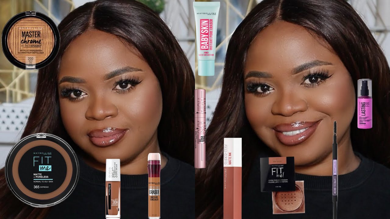 FULL FACE OF MAYBELLINE MAKEUP FOR DARK SKIN YouTube