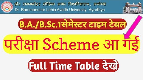 DR RMLAU BA,BSC,BCOM FIRST SEMESTER EXAM DATE ,TIME TABLE 2022/ Awadh UNIVERSITY first semester exam