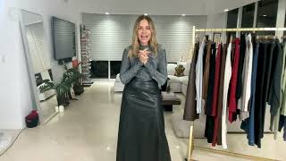 Peace Love World Black Label Faux Leather A-Line Skirt on Peace Love World Black Label Faux Leather A-Line Skirt on