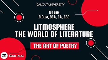 Calicut University |1st sem| Lithosphere| The Art Of Poetry| Summary in Malayalam |