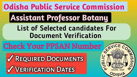 || Document Verification For Assistant Professor Botany ||