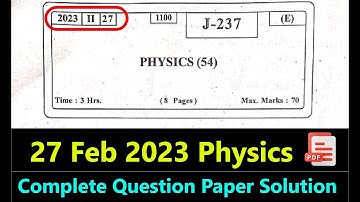Physics 2023 Board Exam Question Paper Solution | Complete Solution Maharashtra Board | HSC | 12th