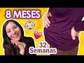 8 MESES DE EMBARAZO (32 Semanas): Falta de aire, Peso ganado, Muestro la barriga, etc...