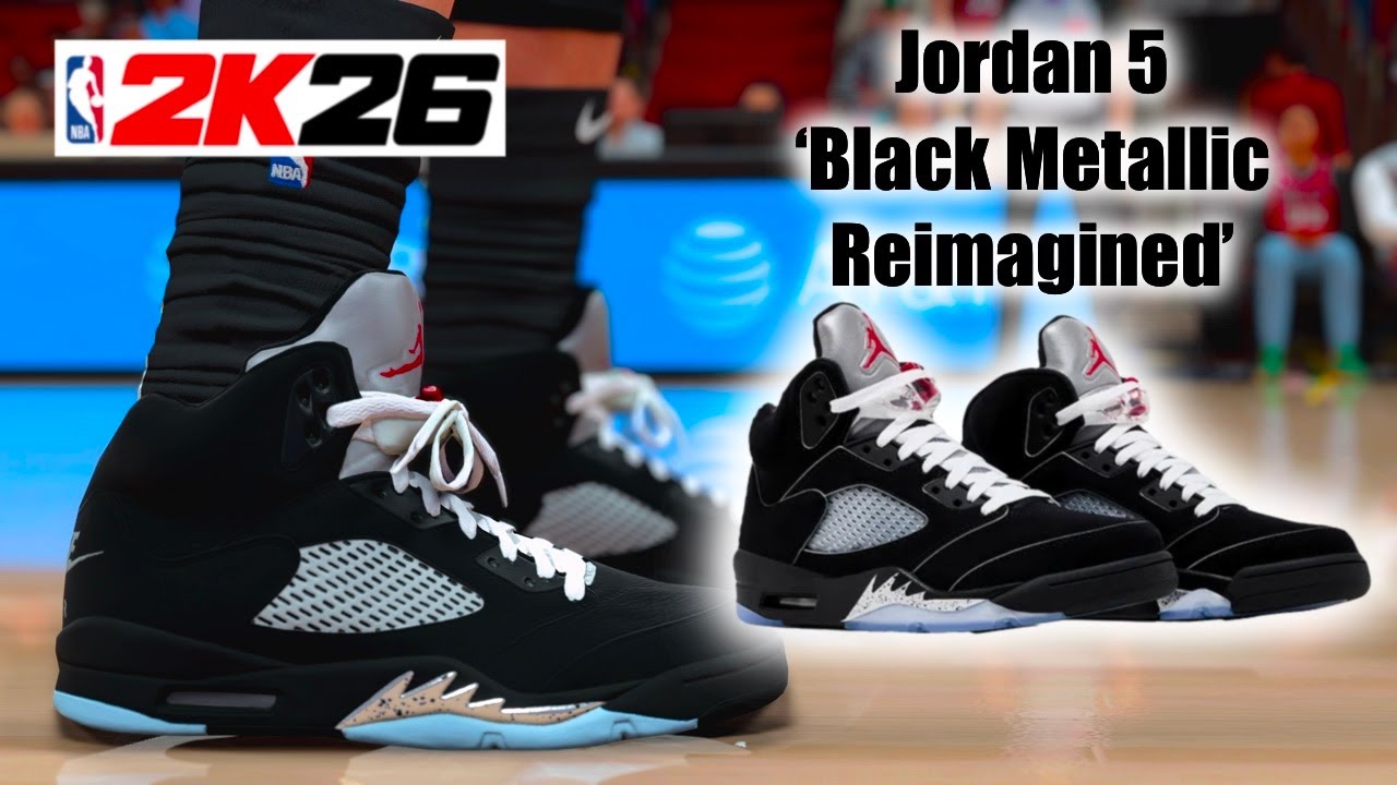NBA 2K26 Shoe Creator - Jordan 5 Black Metallic Reimagined