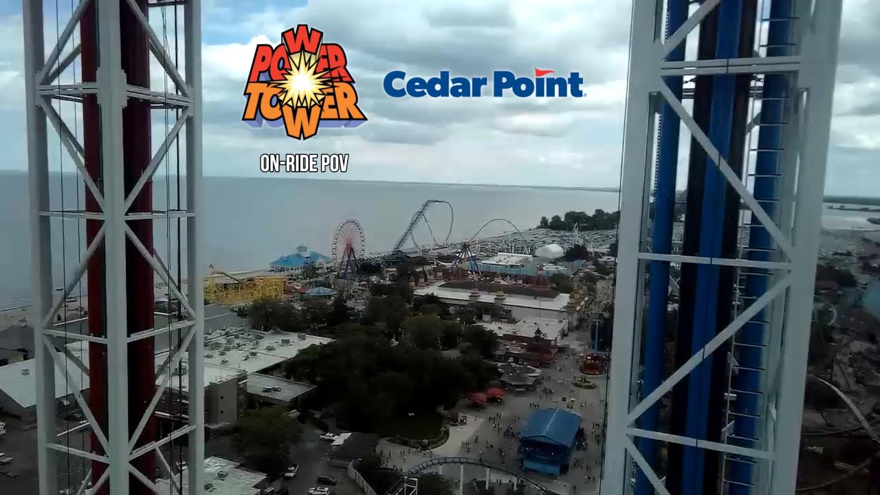 Power Tower S&S Launched Freefall Drop Side On Ride POV August 2024 - Cedar Point, Sandusky, OH