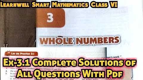 New Learnwell Maths Class 6 Unit 3 Ex 3.1 Solutions | Class 6  learnwell maths Ex 3.1 Solutions Pdf