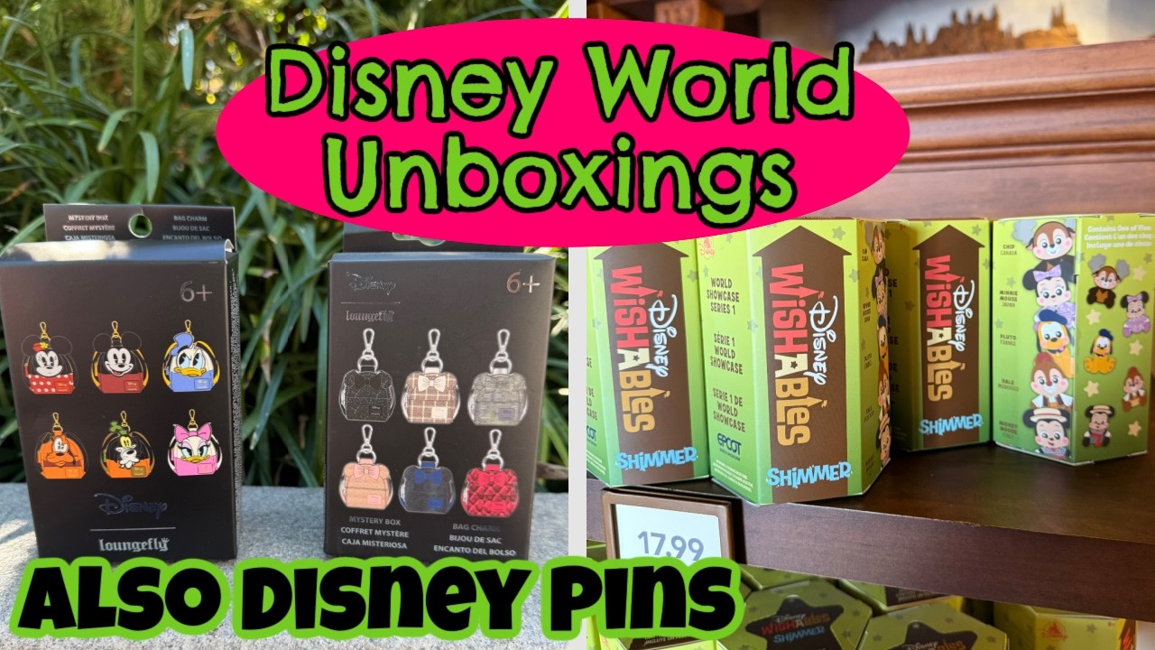 Disney World Mystery Unboxings Blind Bags Loungefly Trading Pins Lego World Showcase Wishables