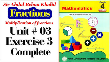 Exercise 3 Unit No 03 Class 4 | Fractions @educationuptoclass12
