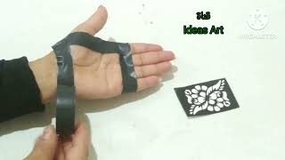 نقش حناء سريع وجديد بلاصق اليد والاستكرات يجننننن?A quick and new henna design with hand tape and st