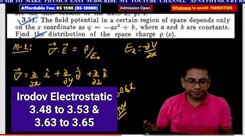 IRODOV ELECTROSTATIC  DISCUSSION BY RKH SIR