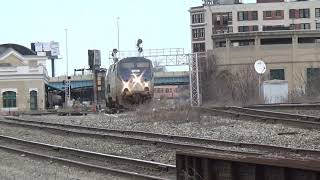 Amtrak train 449 departs Worcester Union Station