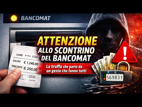Video Attenzione allo scontrino del Bancomat: la truffa che parte da un gesto che fanno tutti