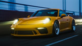 Signal Yellow GT3MR in Foggy San Francisco