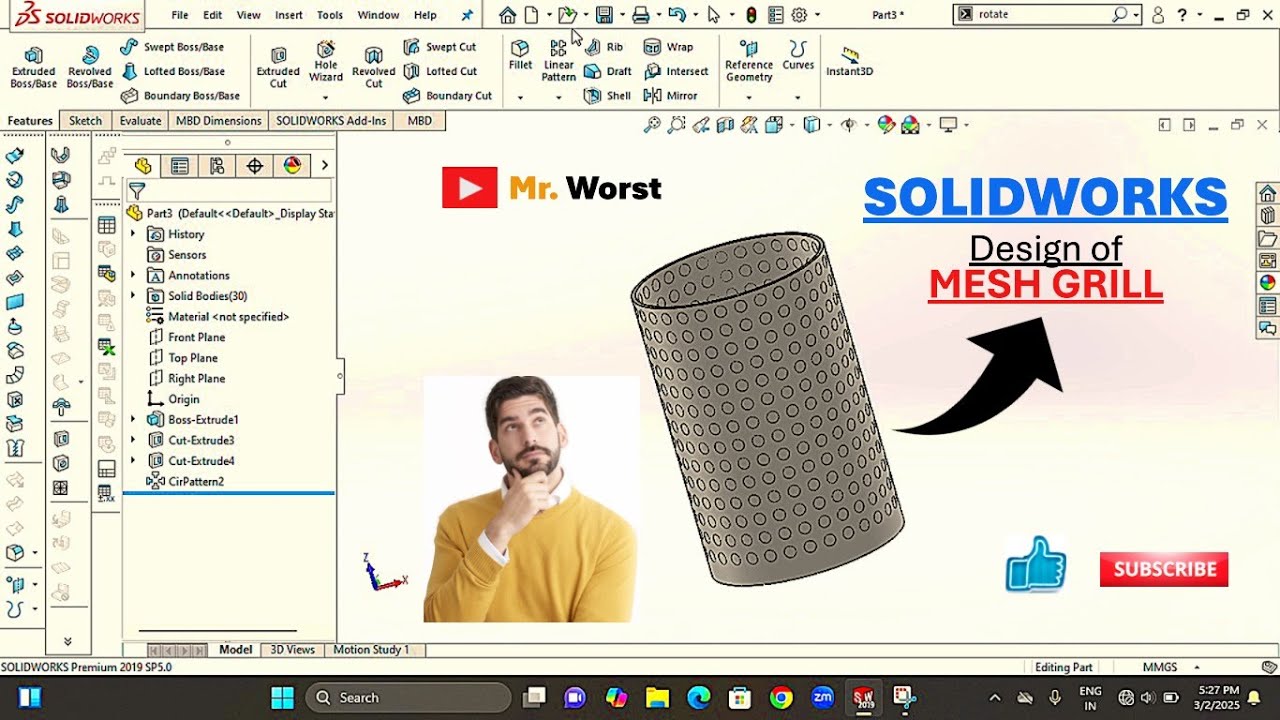 Design of mesh grill in 