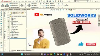 Design of mesh grill in #solidworks #3d #youtube #reels #design #drawing #engineering #autocad