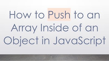 How to Push to an Array Inside of an Object in JavaScript