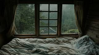 Rainy Bedroom in Foggy Forest | Rain Sound While Sleeping  Treats Insomnia, ASMR