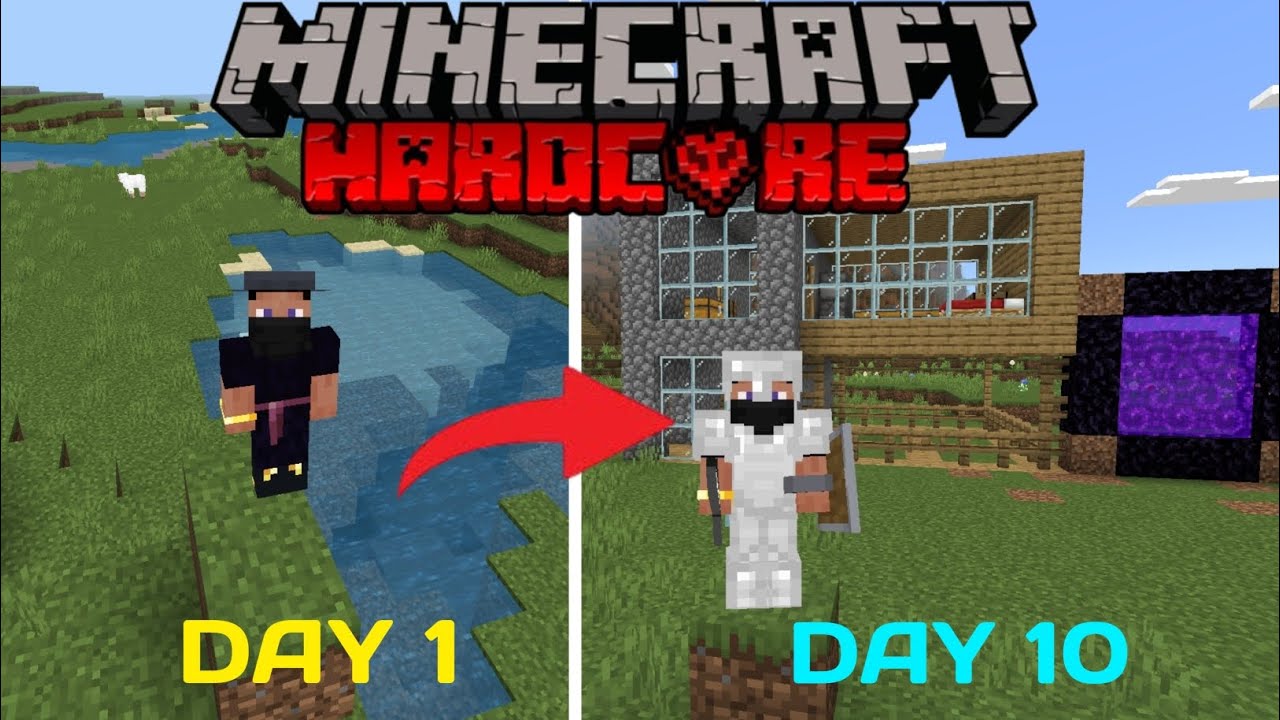 Minecraft hardcore survive 10 days - YouTube