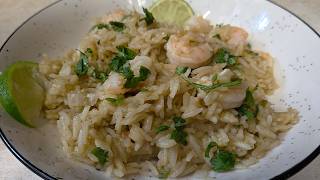 One pot Shrimp and rice With Salsa Verde