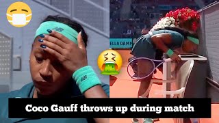 Coco Gauff Sick 🤢 Vomiting and throwing up mid match when playing Cirstea in Madrid Open 2026