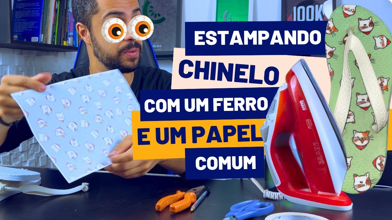 Estampando Chinelo com um Ferro de uma Folha de Sulfite! Aprenda a Ganhar Dinheiro em Casa