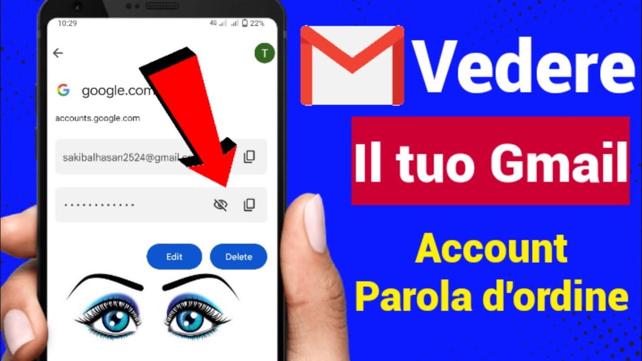 come trovo la password di gmail