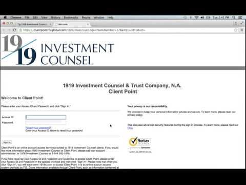 1919 Investment Counsel & Trust Company Online Banking Login Instructions