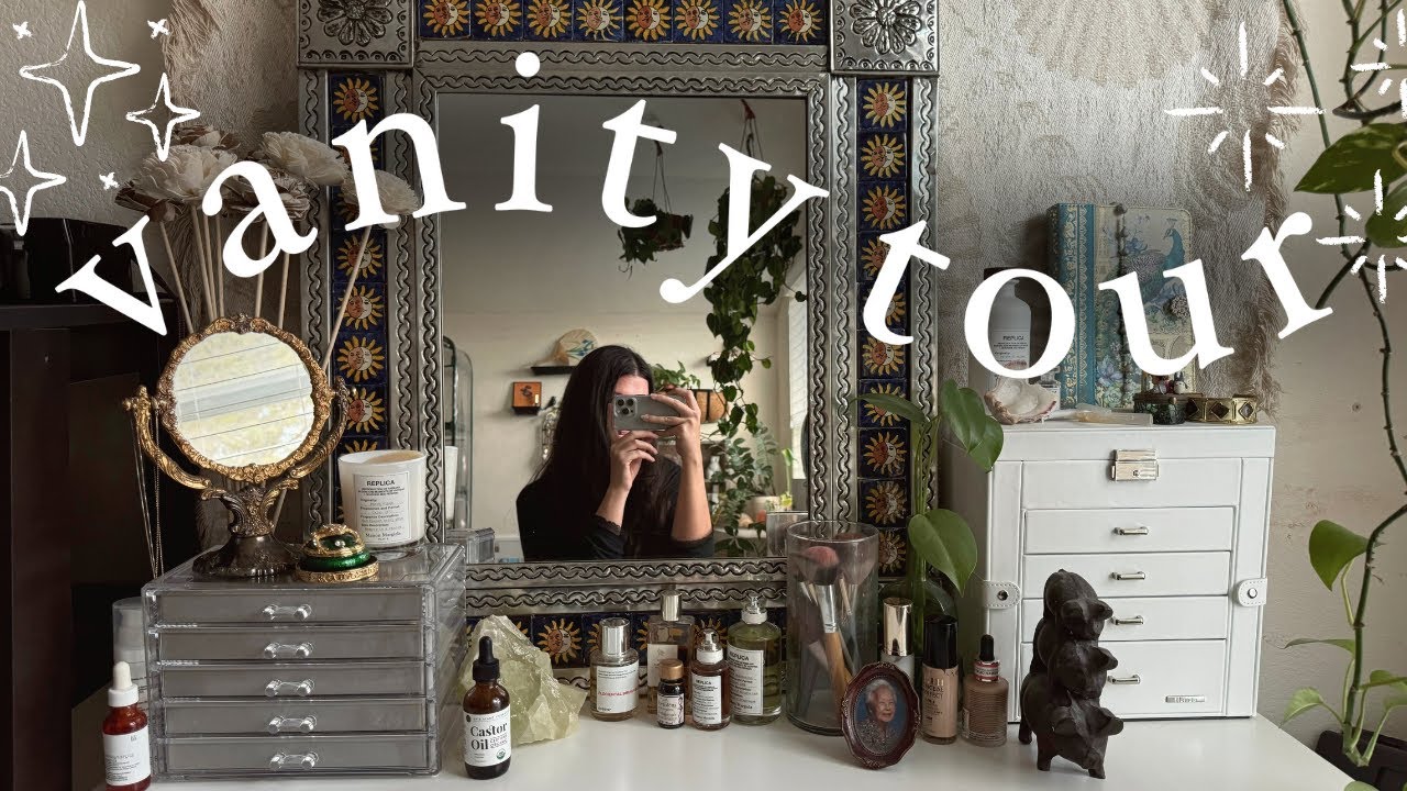 vanity tour!! decor, jewelry, & makeup✨