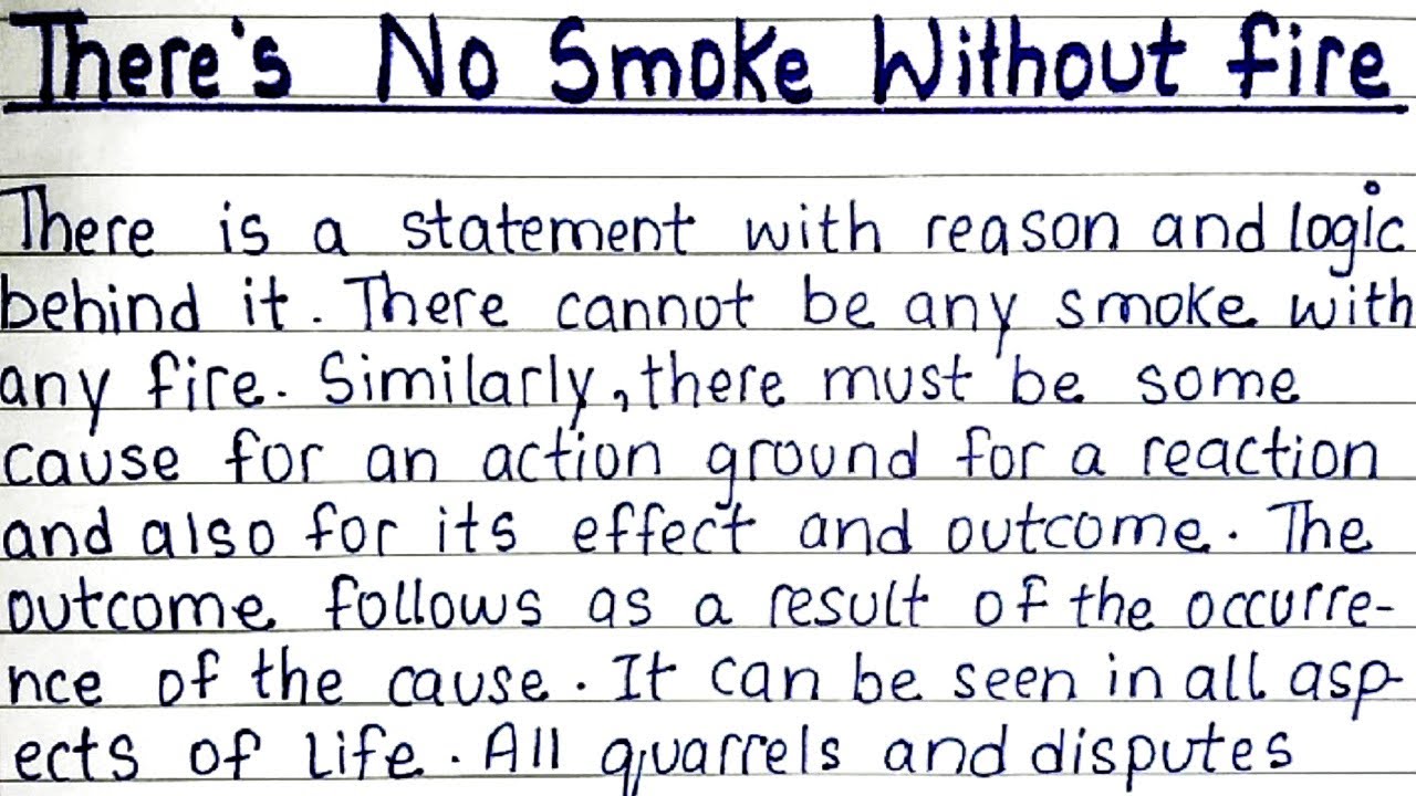 essay on there is no smoke without fire